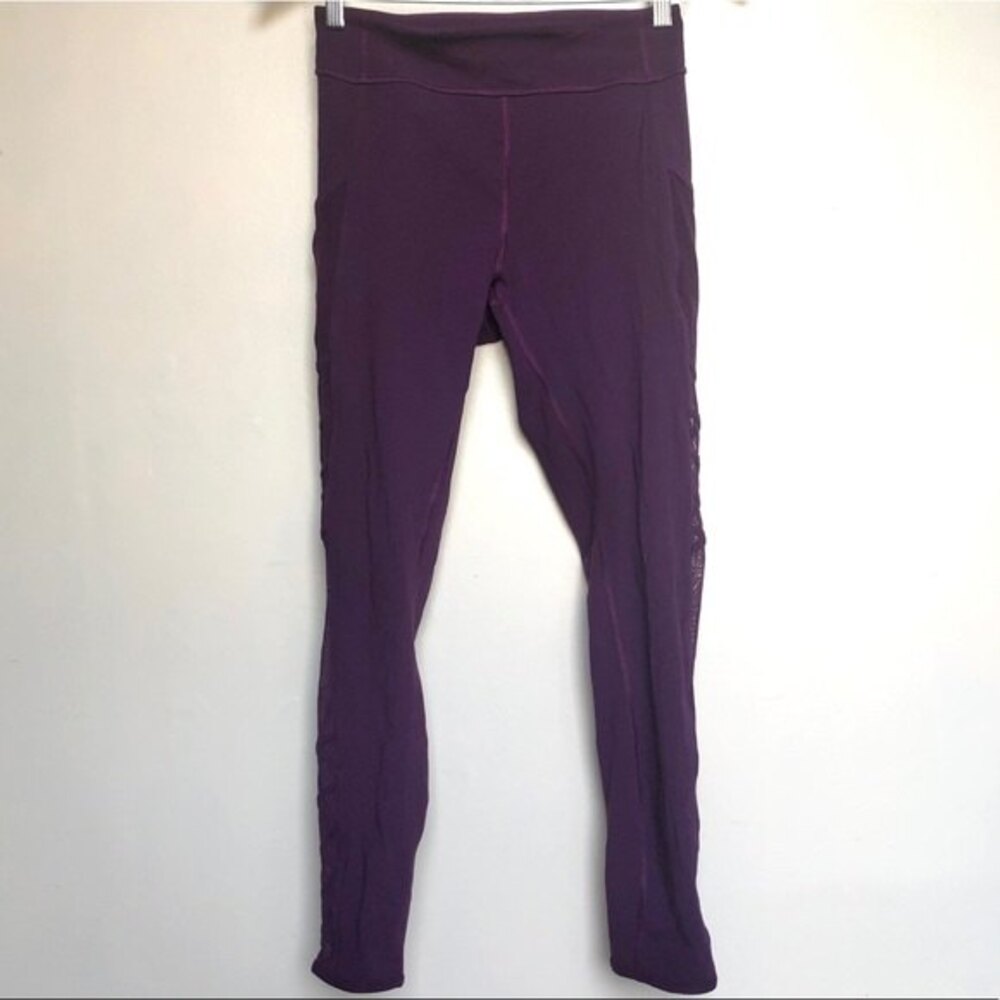 Lululemon Wild And Free Purple Tights Gym Workout Activewear Athletic